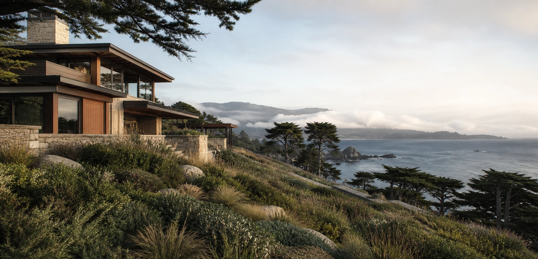 A coastal home overlooking Monterey Bay